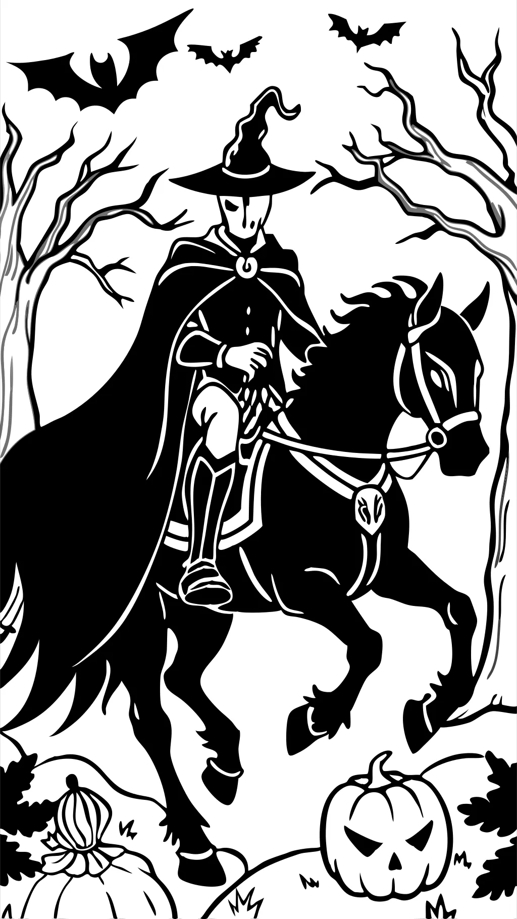 headless horseman coloring page